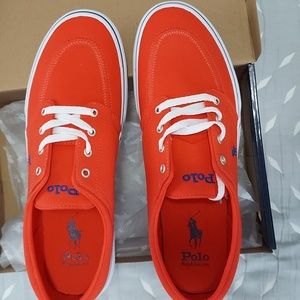 Brand New Bright Red Polo Canvas Sneaker - Men's size 11
